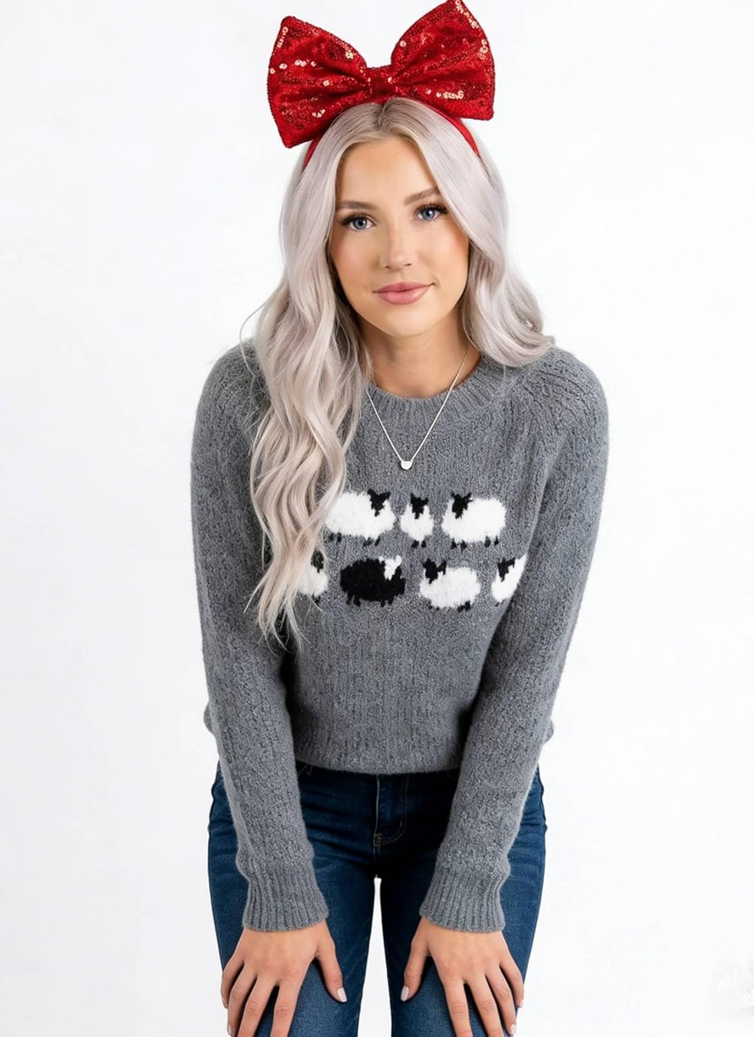 XNC Women's Casual Colorful Retro Knitted Fair Isle Print Sweater 2025 Trendy Fall Winter Oversized Lightweight Pullover Tops - Image 5