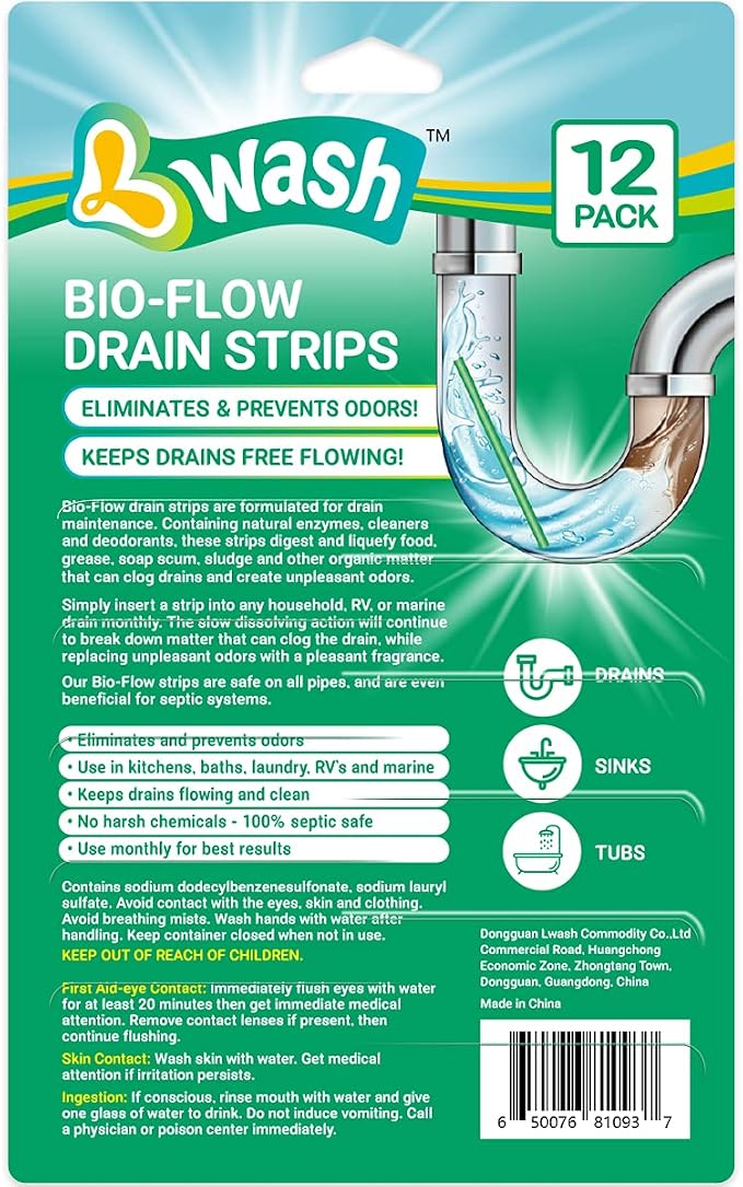 Tiras Bio-Flow para Drenaje con Aroma a Limón - 12 Unidades miniatura 2