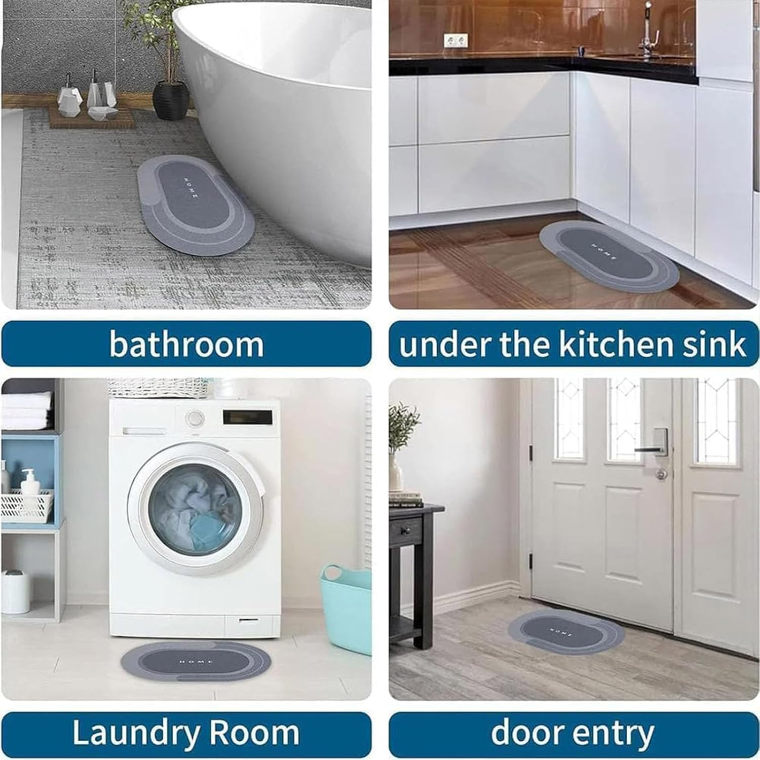 Modernized Magic Mat Bathroom, The Magic Mat, Modernized Bath Mat, Water Absorbing Bath Mat, Quick-Dry Bathroom Rugs, Non Skid Waterproof Comfort Standing Rugs (Blue-B,23.6 * 35.4in)