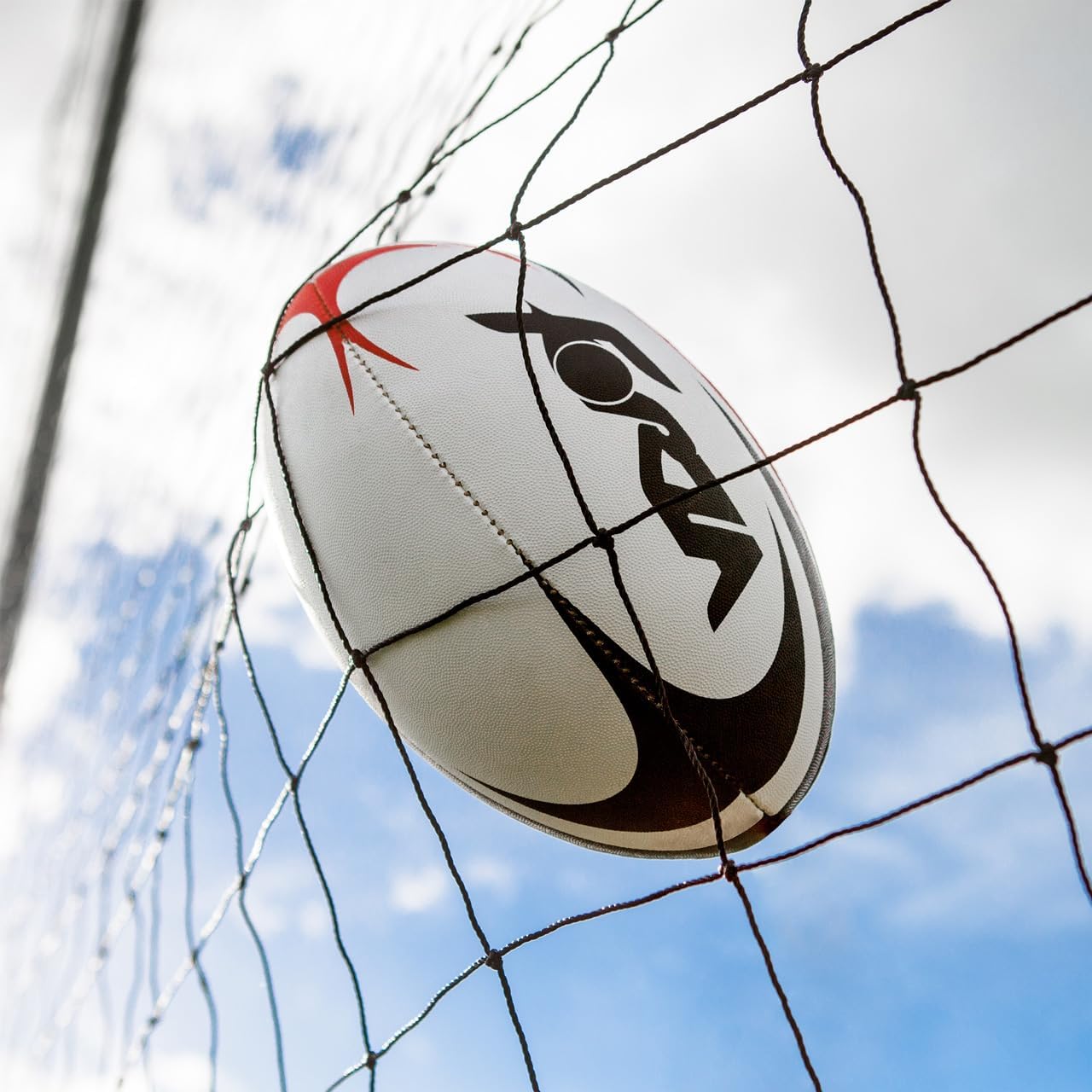 Stop That Ball™ Pro Socketed Ball Stop Net & Posts | Multi-Sport Removable Net Systems and 4 Netting Types (Soccer, 16ft x 80ft)