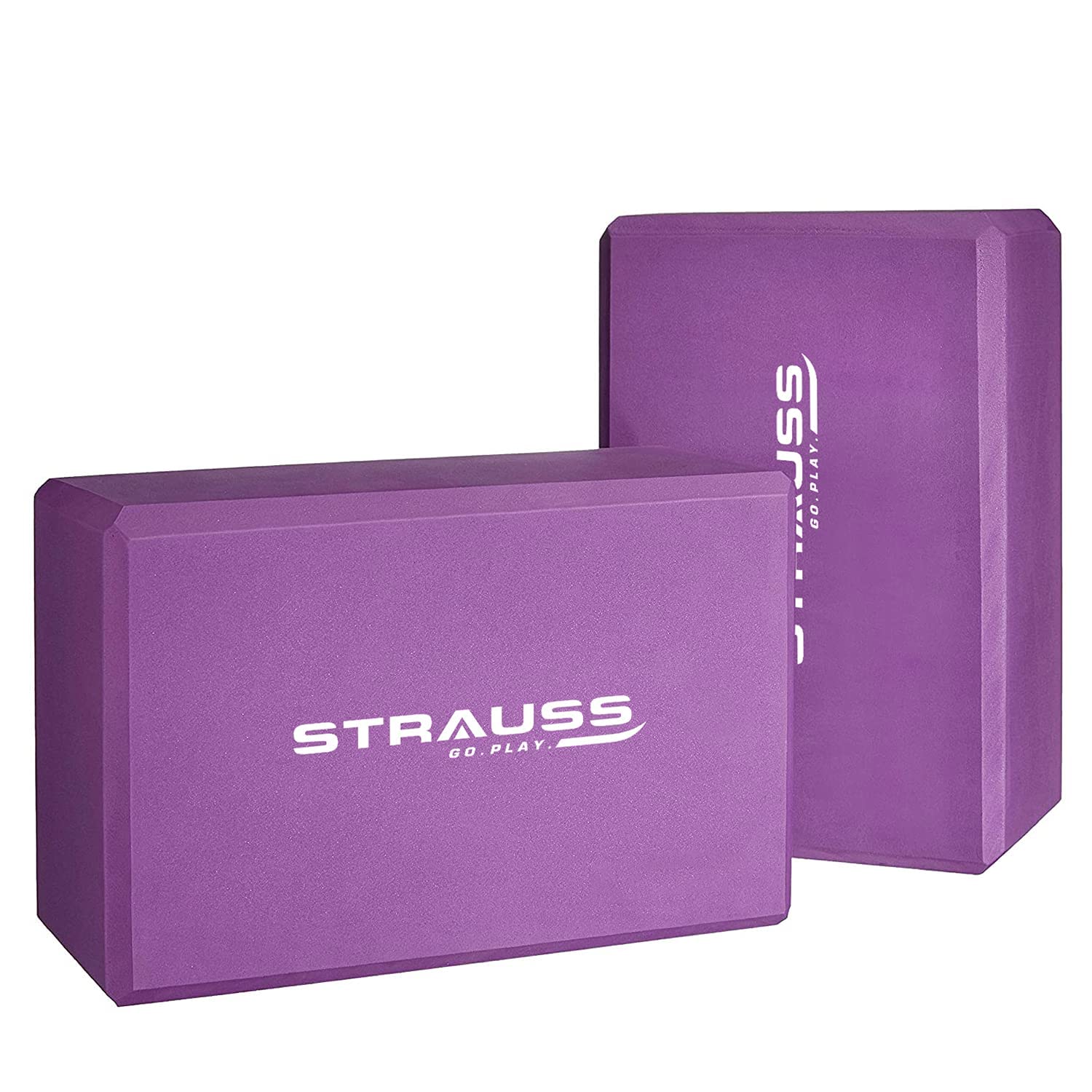 High Density EVA Foam Yoga Block | Non-Slip Workout Brick For Improving Poses, Balances Flexibility & Support Strength Training Exercises | Yoga Brick To Support,(Purple) Pair