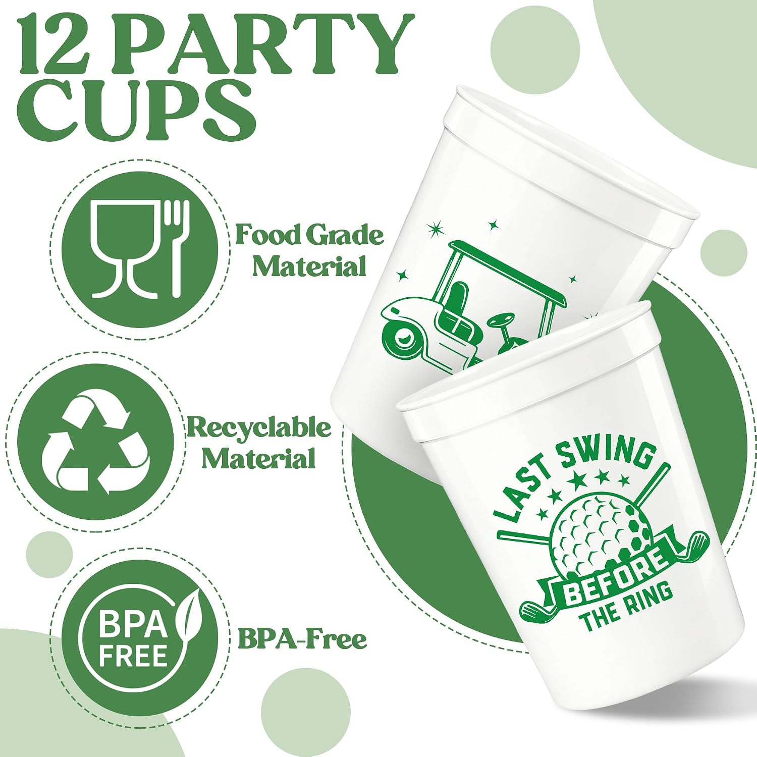 12PCS Last Swing Before The Ring Cups 16oz Same Hole Forever Golf Bachelorette Party Decorations Golf Wedding Bridal Shower Party Supplies