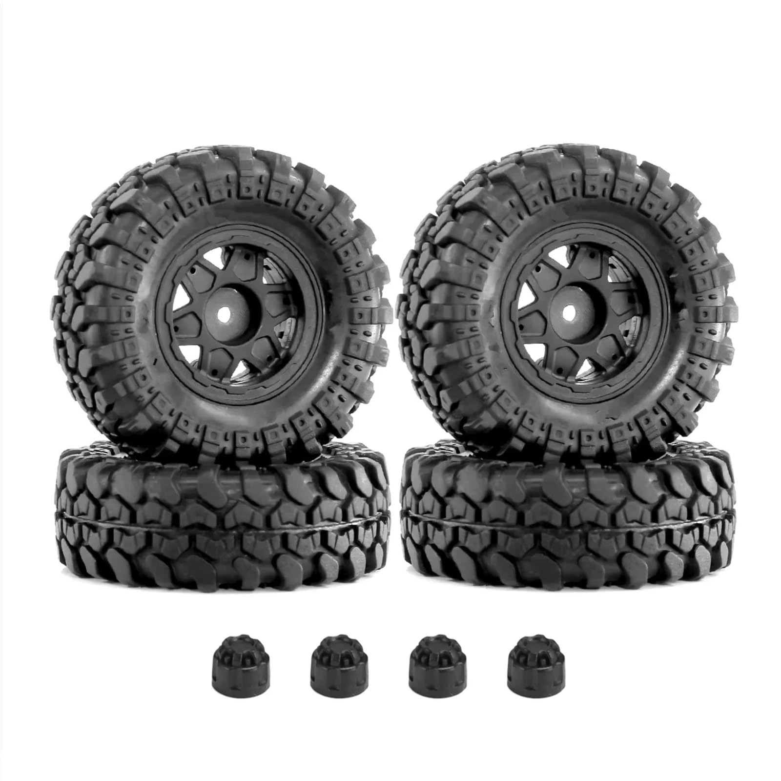 Per Axial Per SCX24 Per Deadbolt Per Gladiator Per Bronco AX24 Per TRX4M 1/24 4PCS Wheel Rim Set Pneumatici RC Crawler Parti Automobili Ricambi Modellini RC