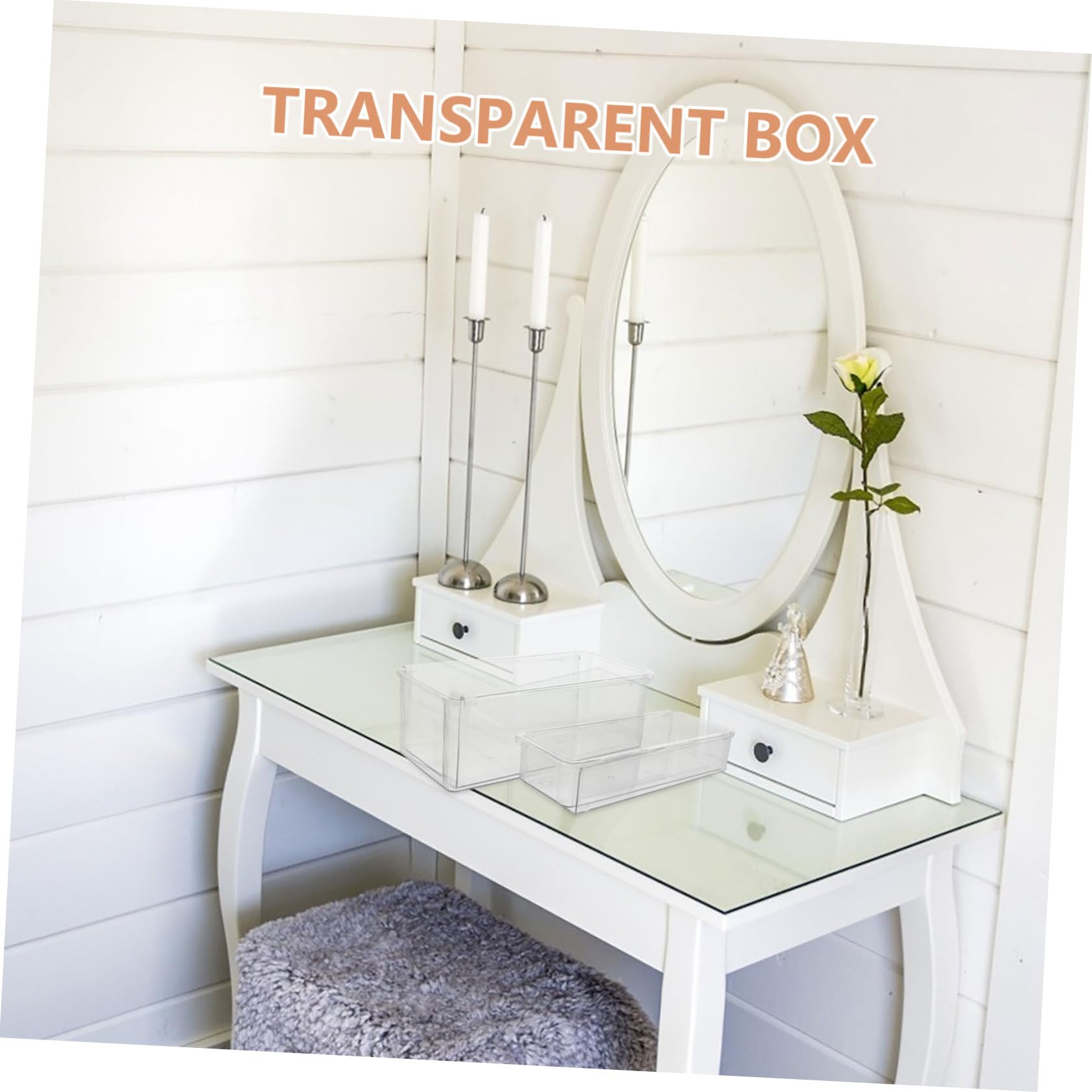 Organisateur de Rangement Réglable, 2 Pièces en Plastique Transparent