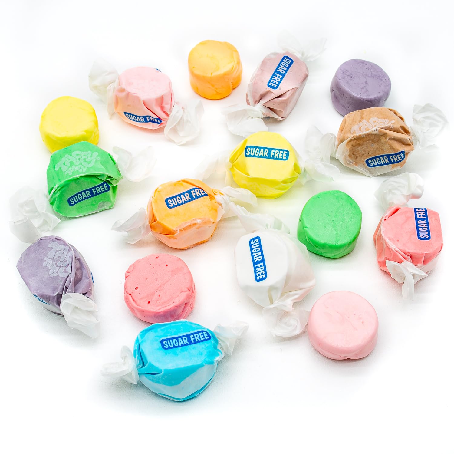 Sugar Free Taffy 4 lb – 10 Assorted Flavors, Individually Wrapped Saltwater Candy, Bulk, Gluten and Nut Free