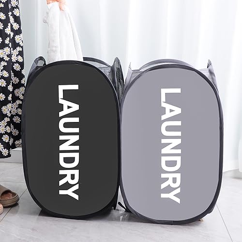 Miniatura 3 de Mesh Laundry hamper,collapsible Laundry basket,Easy to Open and Fold for room storage,and Side Pockets Carry Handles for Kids Room,College Students