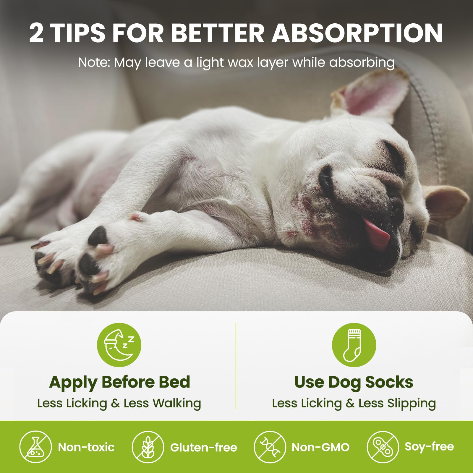 Lick-Safe Dog Paw & Nose Balm with Coconut Oil | Winter Road Salt & Cold Pavement Protector | All-Natural Moisturizer & Soother for Dry, Cracked Pads & Snout, Nose Butter for Bulldogs (60 g /2.1 oz) - image 8