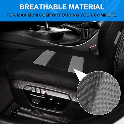 Miniatura 3 de Paquete de 2 fundas de asiento de automóvil para asiento delantero, protectores de poliéster para asiento automotriz, funda de cojín transpirable e