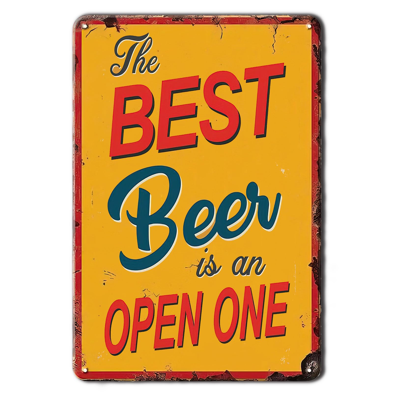 Classic Beer Culture Vintage Metal Sign Drinking Leisure Attitude Retro Wall Decor for Home Outdoor Bar Space 8x12 Inch
