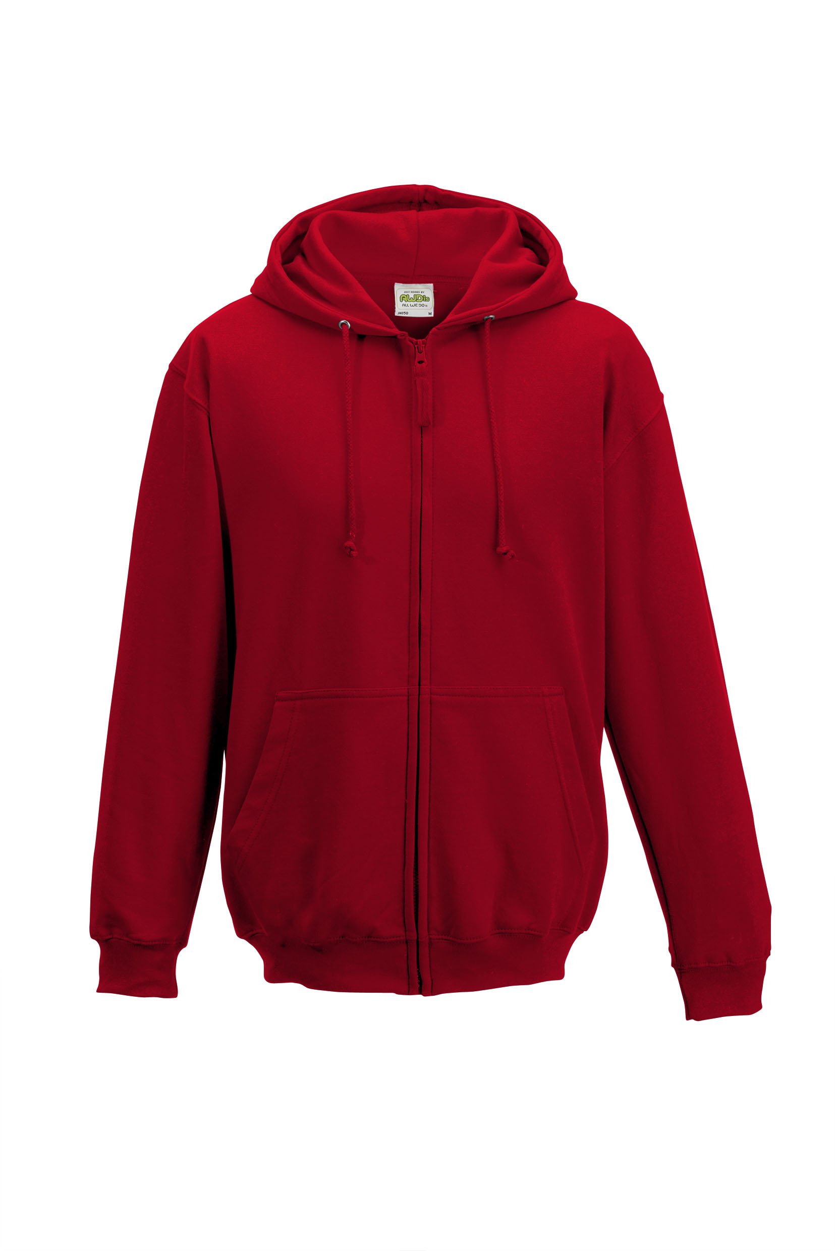 All We Do Is Mens Zipped Hoodie Fire Red L