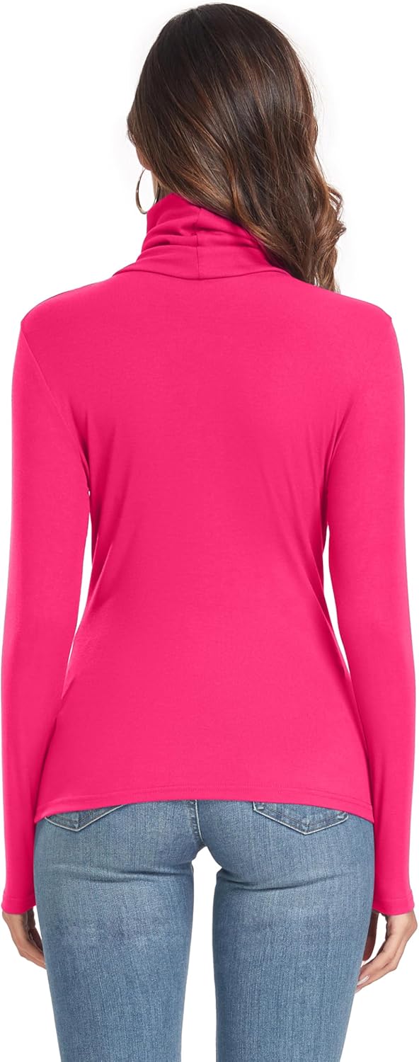 Women's Long Sleeve Casual Lightweight Turtleneck Top Slim Fit Thermal Active Layer Shirts - Image 5