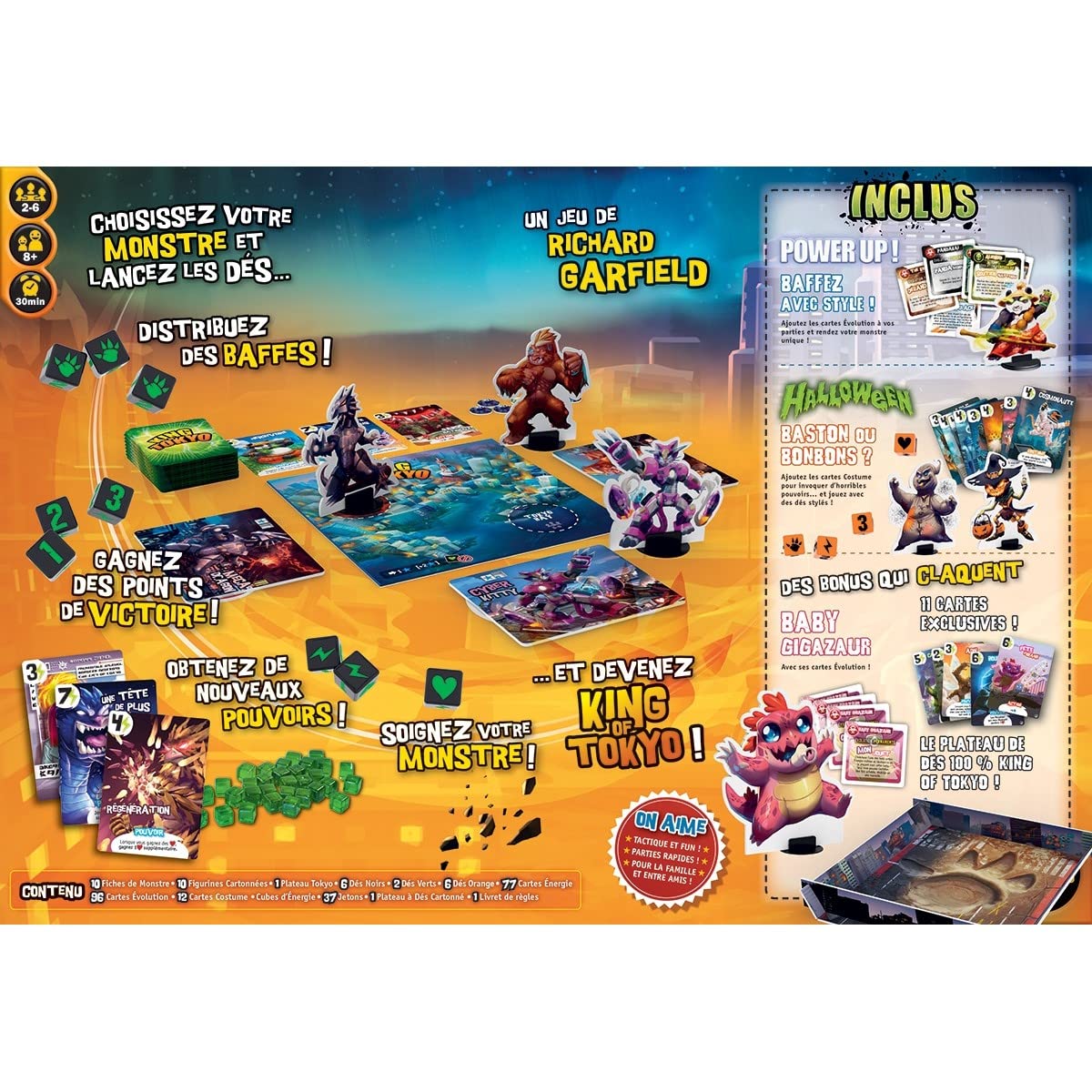 IELLO King of Tokyo – Monster Box – Versione francese – Big Box gioco da tavolo – gioco base + estensioni + contenuto esclusivo – 8+ | 2 – 6 giocatori | 30 minuti