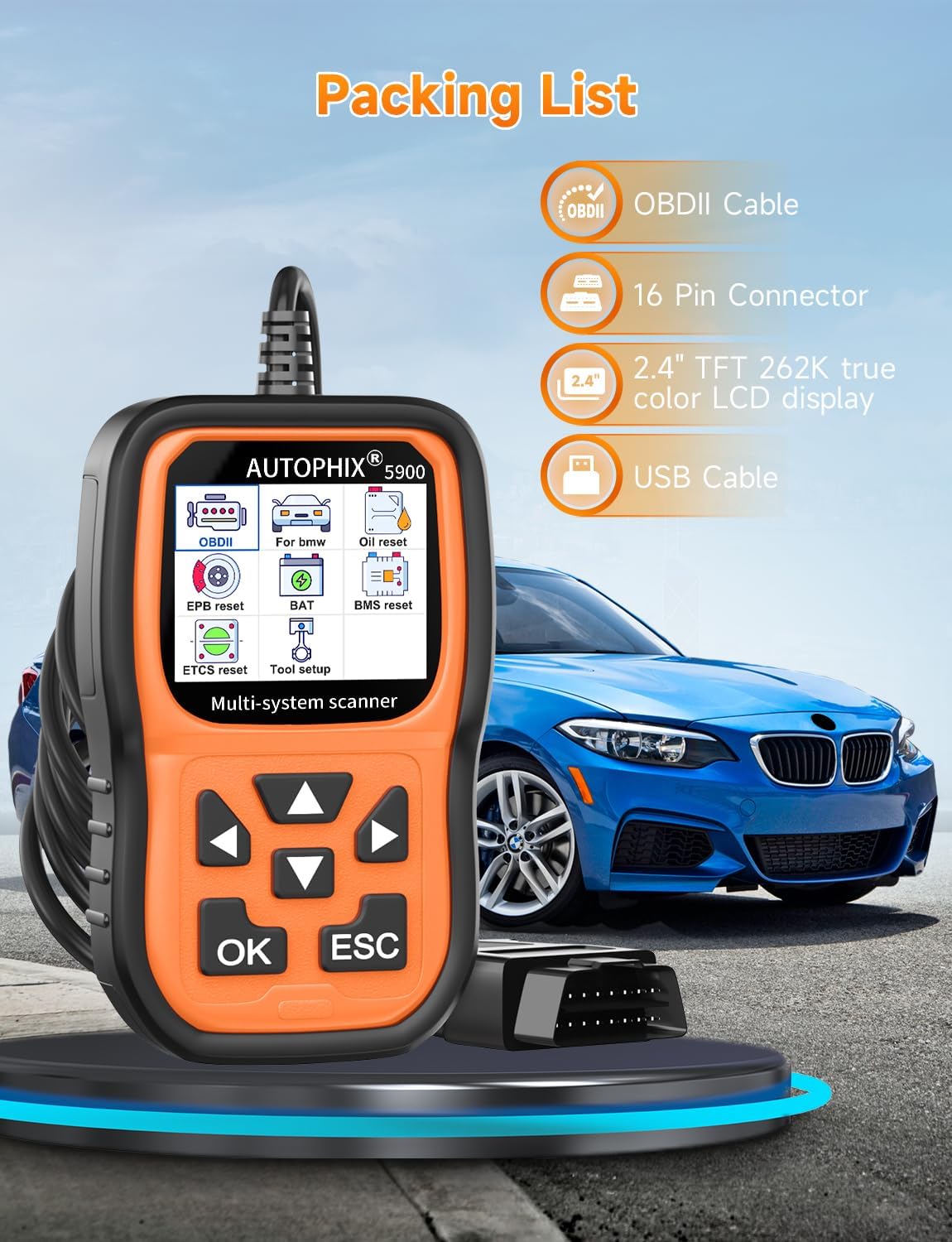 AUTOPHIX 5900 showing lifetime upgrade and 12 language support