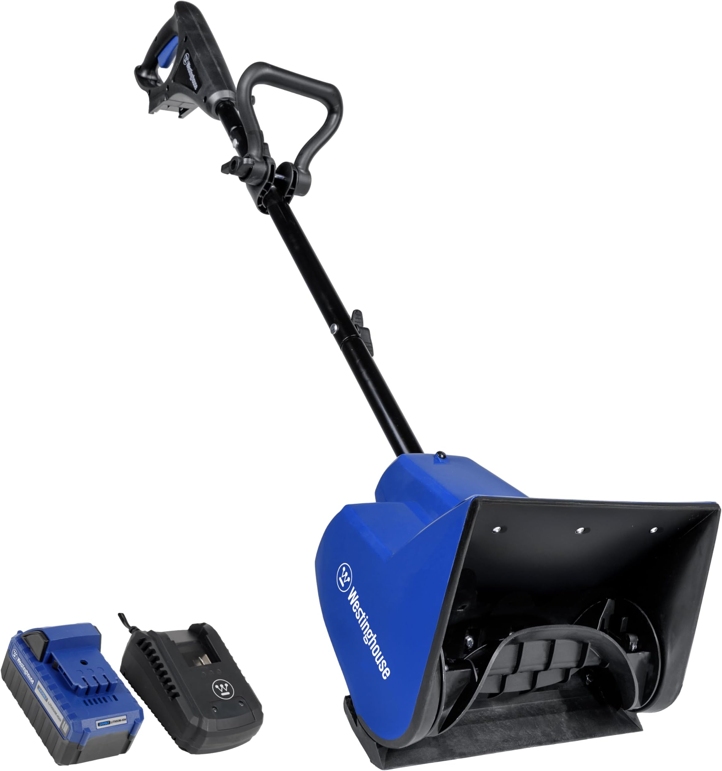 WSnow11S 24V Cordless Snow Shovel 11 Inch Kit, 24V 4Ah Battery, Fast Charger, Electric Snow Shovel with 20ft Throwing Distance, Plows 75lbs/min, Compatible with Snow Joe Batteries