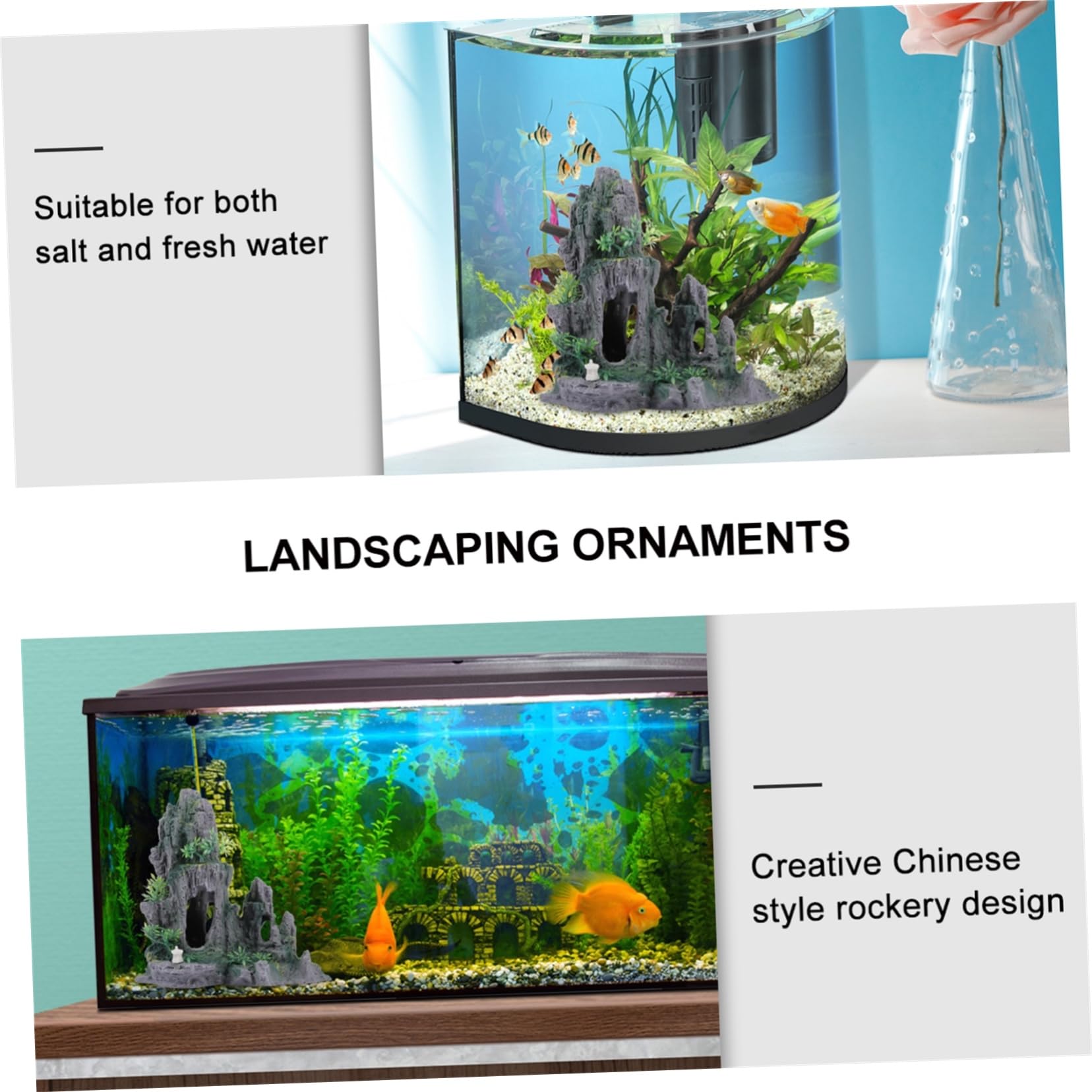 Sosoport Decoración De Rocalla para Acuario Roca Artificial Decoración De Acuario para Peceras