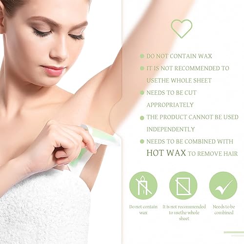 Miniatura 5 de 800 tiras de cera no tejidas para depilación facial y corporal, papel de cera para mujeres y niñas, kit de pelo de pierna de bikini, 4 x 1.5