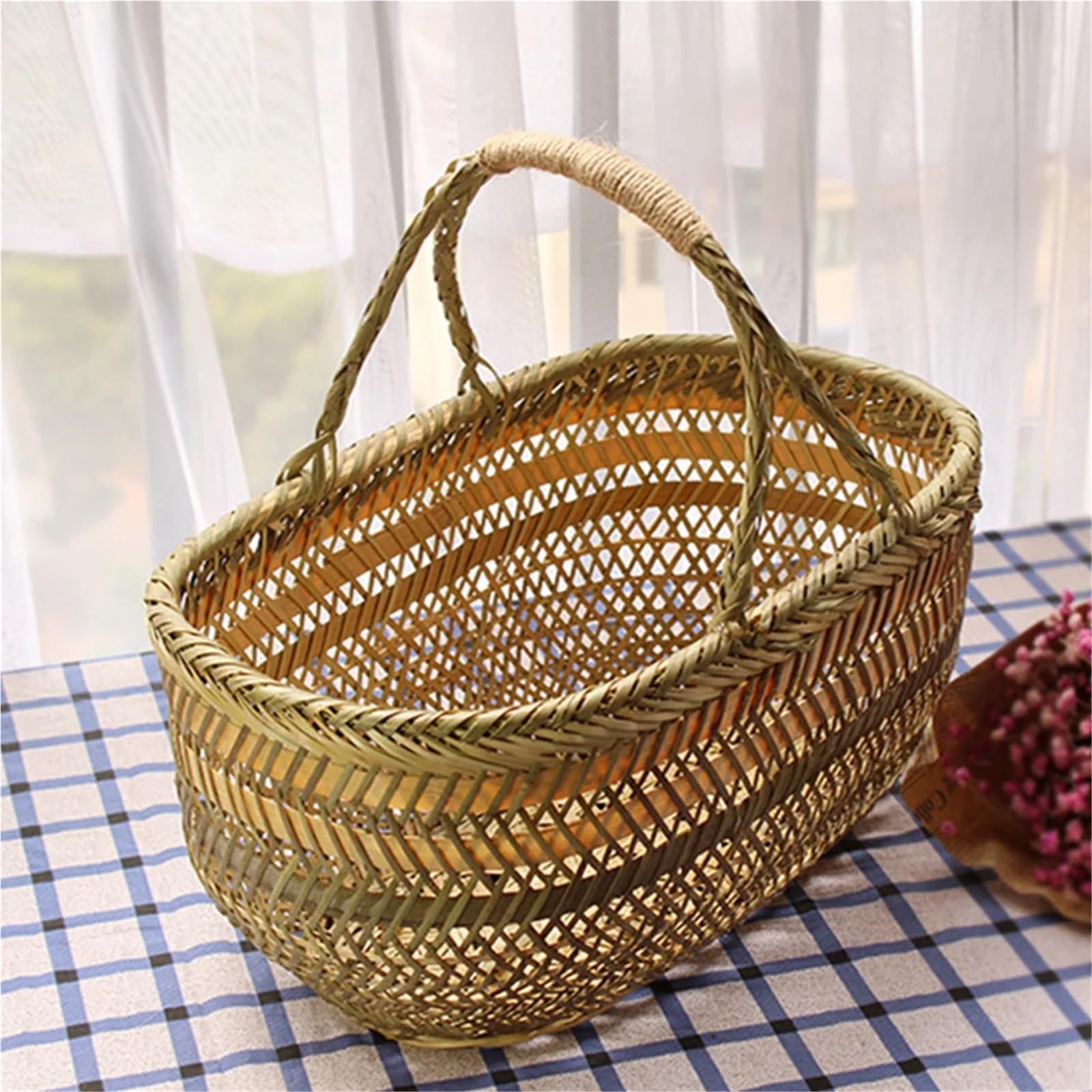 Cestino per Uova, Cestino for la Spesa a Mano, Cestino for Le Uova, portaoggetti for Picnic, con Manico, Snack, Frutta e Verdura