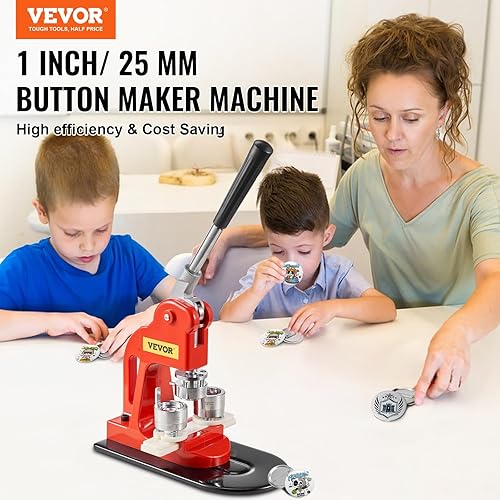 Miniatura 2 de VEVOR Máquina para hacer botones, kit de prensa de perforador de insignias de 0.984 in (1 pulgada), para niños, suministros para hacer botones con