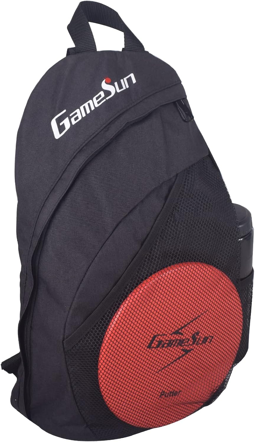 DISC Golf Set Includes 1pc Heavy Duty Nylon Backpack Bag, 2pcs Drivers, 2pcs Mid-Ranges, 2pcs Putters, 1pc Mini Disc Marker, 1pc 12”x12” Embroider Logo Black Towel and 1pc Gift Color Box