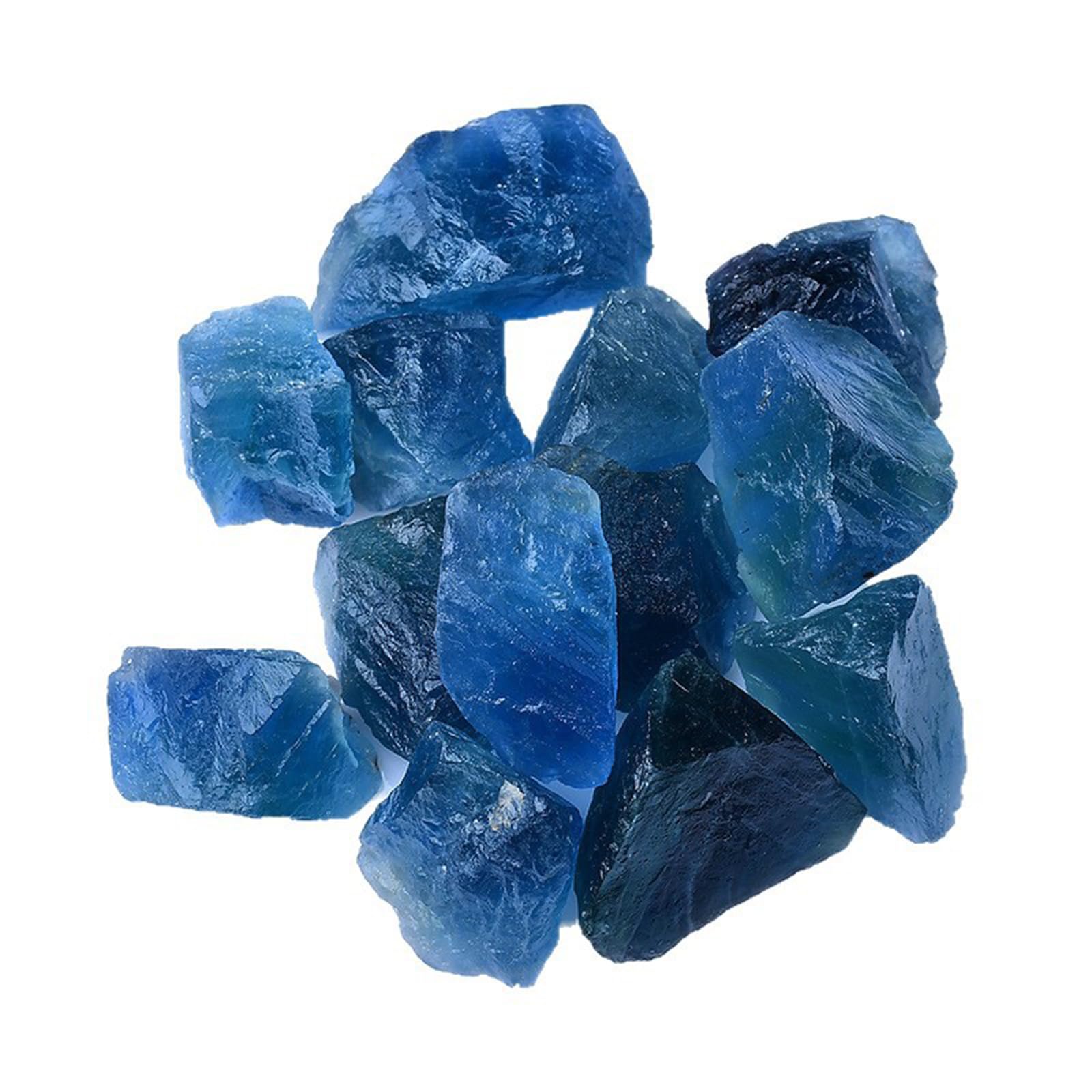 Hhhxkkuo 1000G Natural Blue Fluorite Raw Crystal Chips Natural Raw Stones Crystal Genuine Rough Stone Pieces for Aromatherapy Diffuser Healing Home Decor,2~3cm