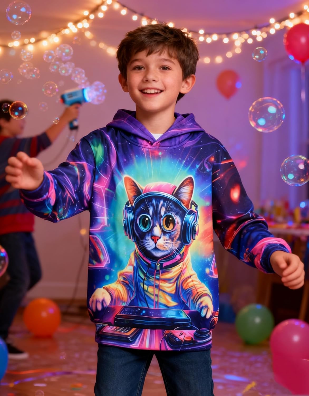 Idgreatim Kids 3D Graphic Pullover Hoodies Warm Thick Hooded Sweatshirt for Boys Girls 6-16 Years - Image 6