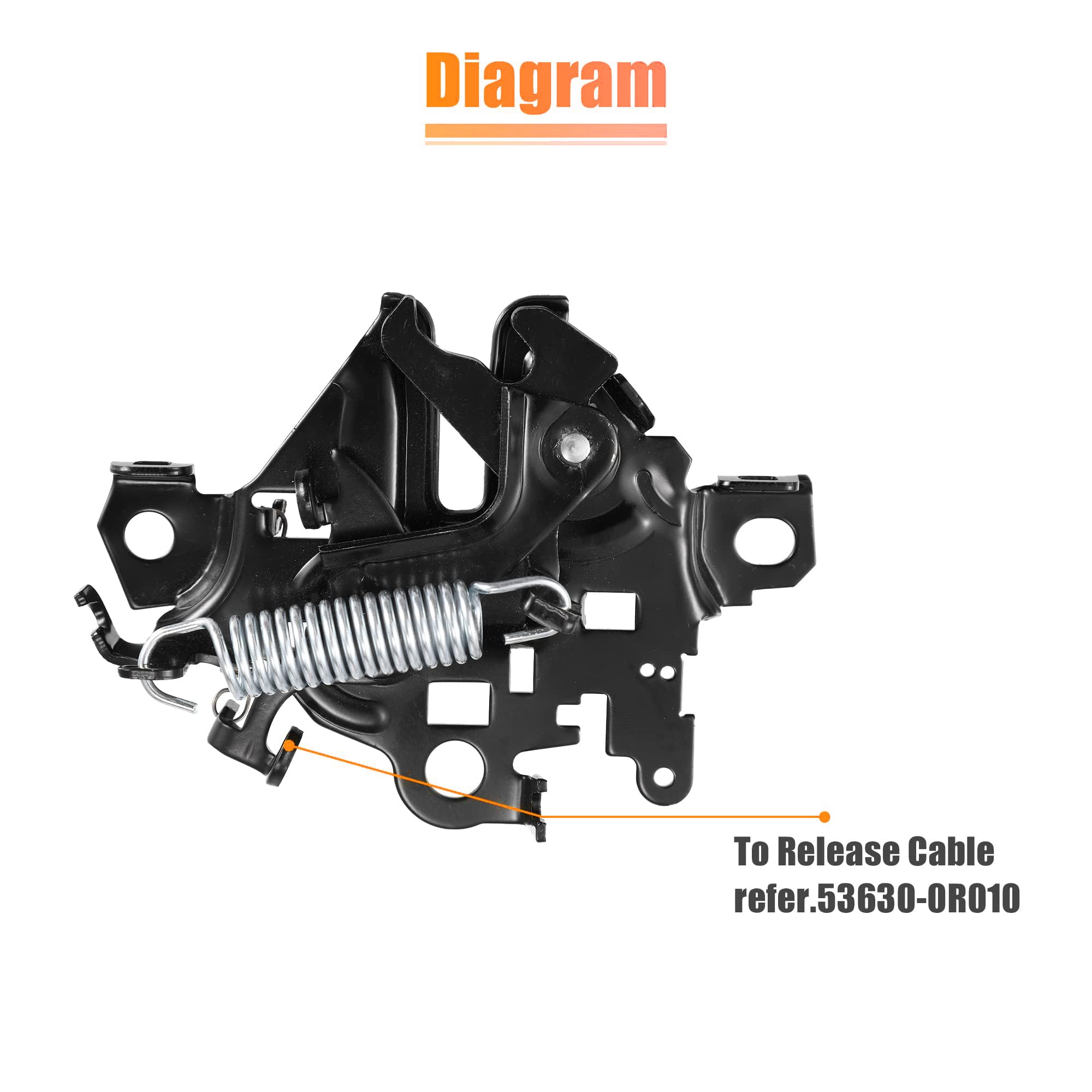 Unifizz Zatrzask maski silnika samochodu zamek kaptur zamek montaż 5351042090 5351042070 do Toyota RAV4 2006-2012 czarny 53510-42090