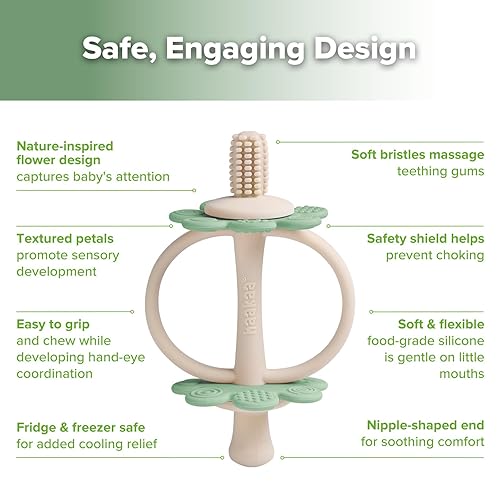 Miniatura 5 de haakaa Juguetes mordedores de silicona para bebés,Extremo en forma de pezón para masaje de encías,Cabezal de cepillo de dientes de bebé de 360 para