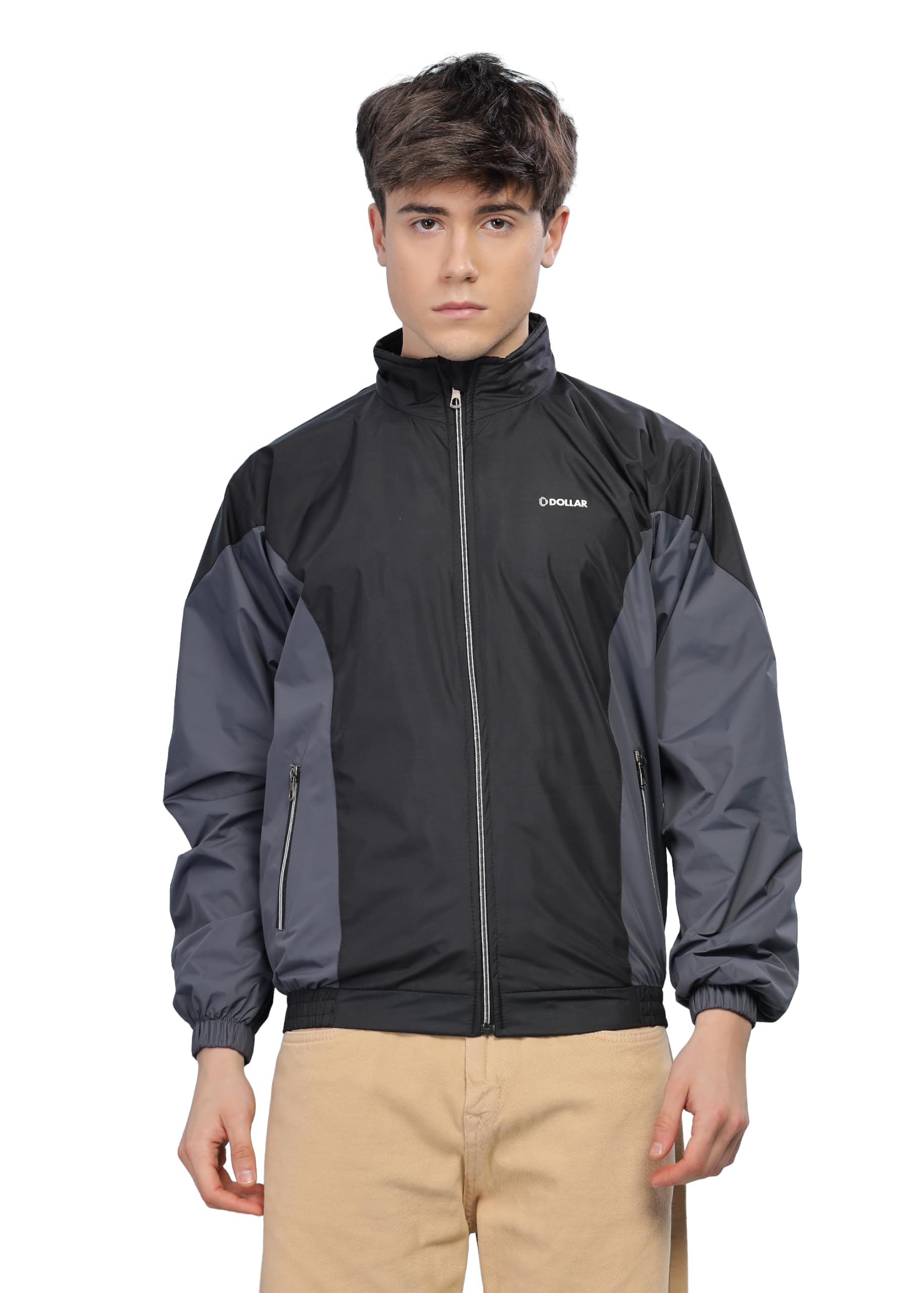 dollar Men's Polyester Colourblock Windcheater Jacket With Zipper Pockets-picture-40