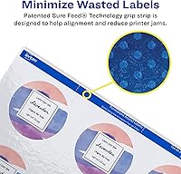 Vista 11 de Avery Etiquetas redondas imprimibles con Sure Feed, 2.5" de diámetro, blanco brillante, 90 etiquetas personalizables (22830)