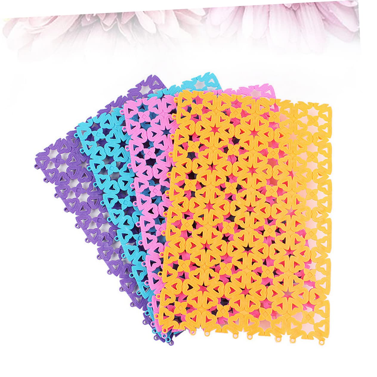 Ipetboom Tappetino per Gabbia Animali Domestici 4 Unitá in PVC Antiscivolo Traspirante Motivo Cuore per Gabbie di Conigli e Cani Facile da Pulire Colore Casuale
