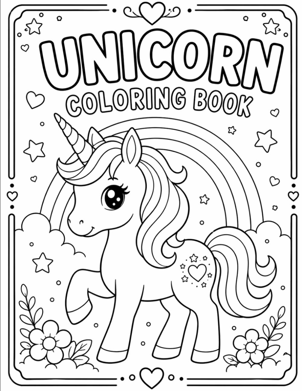 Cute Unicorn Coloring Book for Kids: : Easy Magical Unicorn Pages for Toddlers & Preschoolers