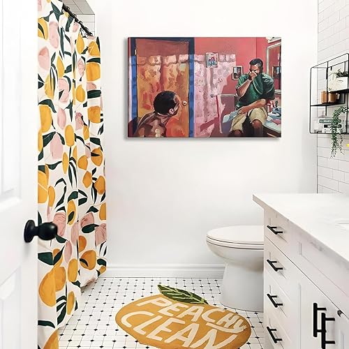 Miniatura 5 de Divertido lienzo de baño, arte de pared para baño, imágenes divertidas para decoración de pared de baño, humor, póster con olor, pintura al óleo,