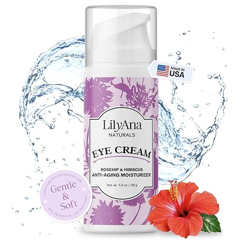 LilyAna Naturals Crema de ojos para ojeras e hinchazón, crema debajo de los ojos para arrugas y bolsas, crema de ojos antienvejecimiento ayuda a