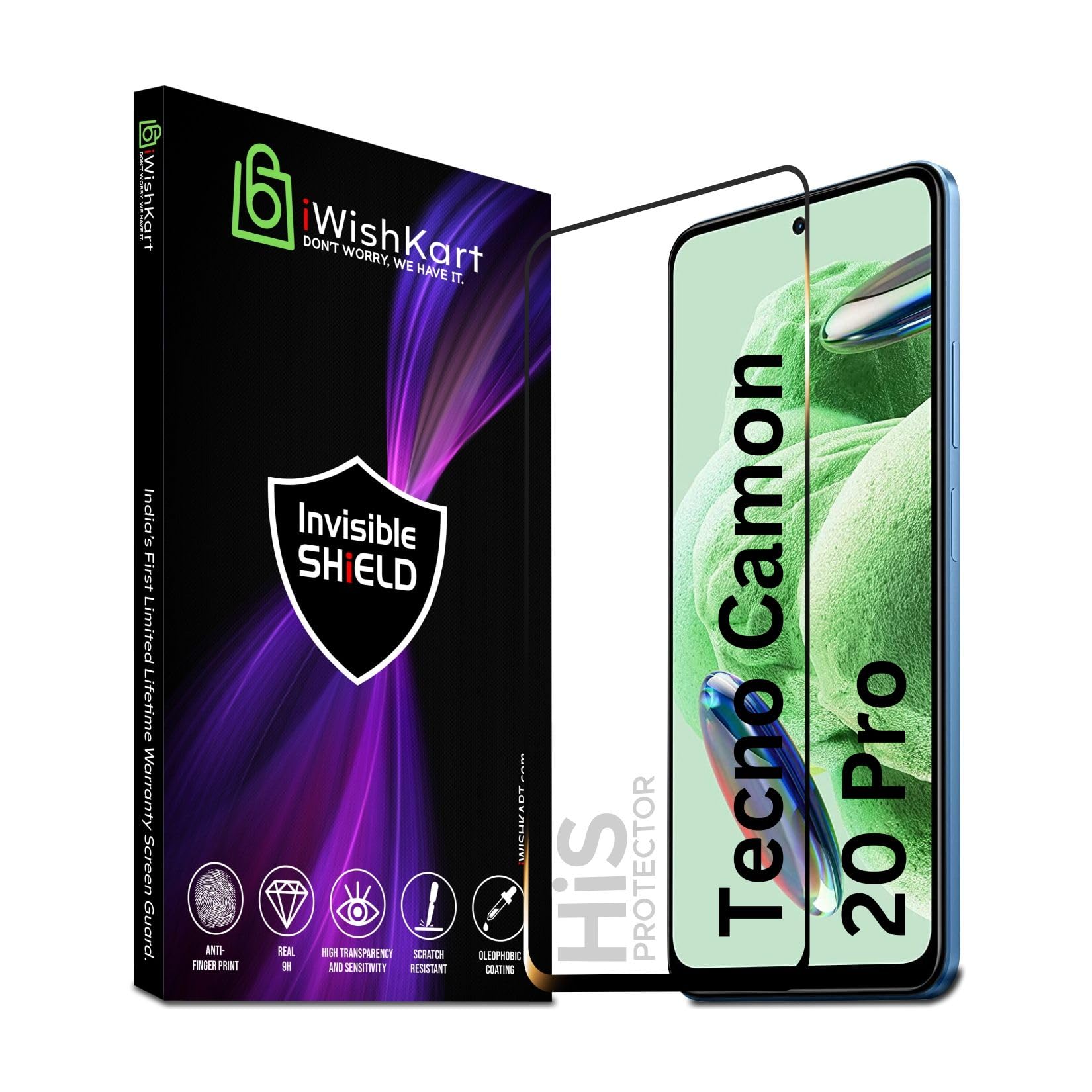iWishKart® HiS Tecno Camon 20 Premier 5G Tempered Glass [with warranty] screen protector guard Full Edge to Edge 9H Full Glue FHD with Easy Installation kit - Pack of 1 (B0CBG2RTD4) Amazon Price History, Amazon Price Tracker