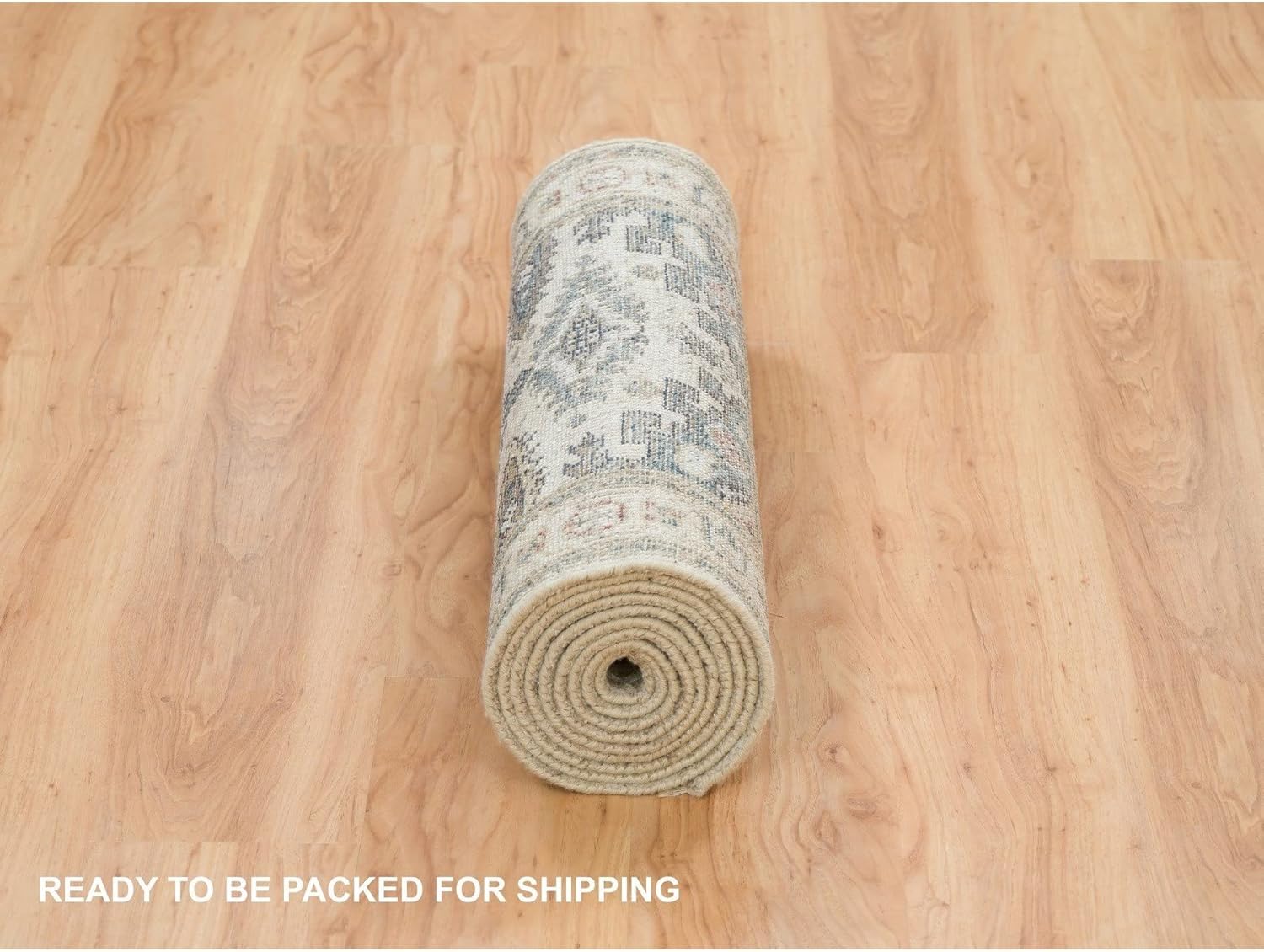 White Pure Wool Hand Knotted Reimagined Viss Design Runner Oriental Rug (2'6"x11'8")