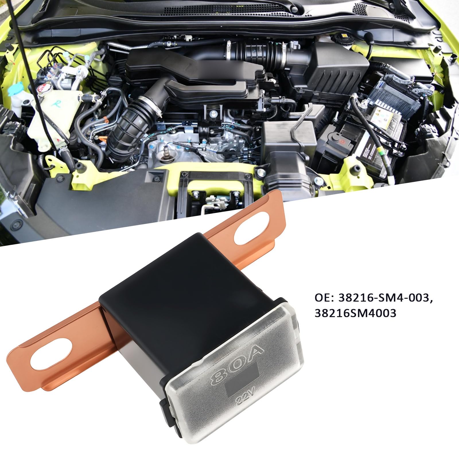 EMSea Bezpiecznik topliwy do silnika samochodowego 32 V 80 A 38216-SM4-003 kompatybilny z Honda Accord Civic HRV CRX Jazz, 38216SM4003