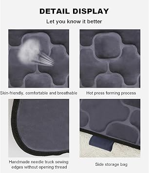 9-level vibration full-body massage pad with heat - smart manual control, 9 intensity levels, 5-speed timing, 3-speed continuous heating, adjustable neck/back/leg pain relief,Grey