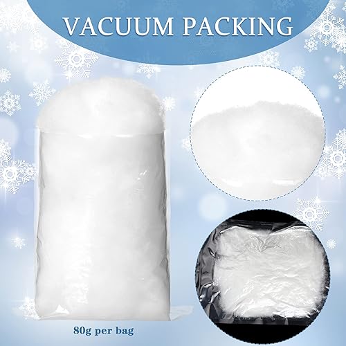 Miniatura 2 de Tatuo Decoración de nieve falsa de Navidad, incluye fibra de nieve esponjosa y manta de nieve artificial de 35 x 8 pulgadas, exhibiciones de pueblo