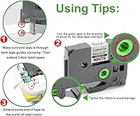 Vista 8 de Labelife TZe-221 TZe221 - Cinta de repuesto para rotuladora Brother P Touch de 0.354 in, cinta TZe TZ de 0.354 in 0.35 laminada blanca para Brother