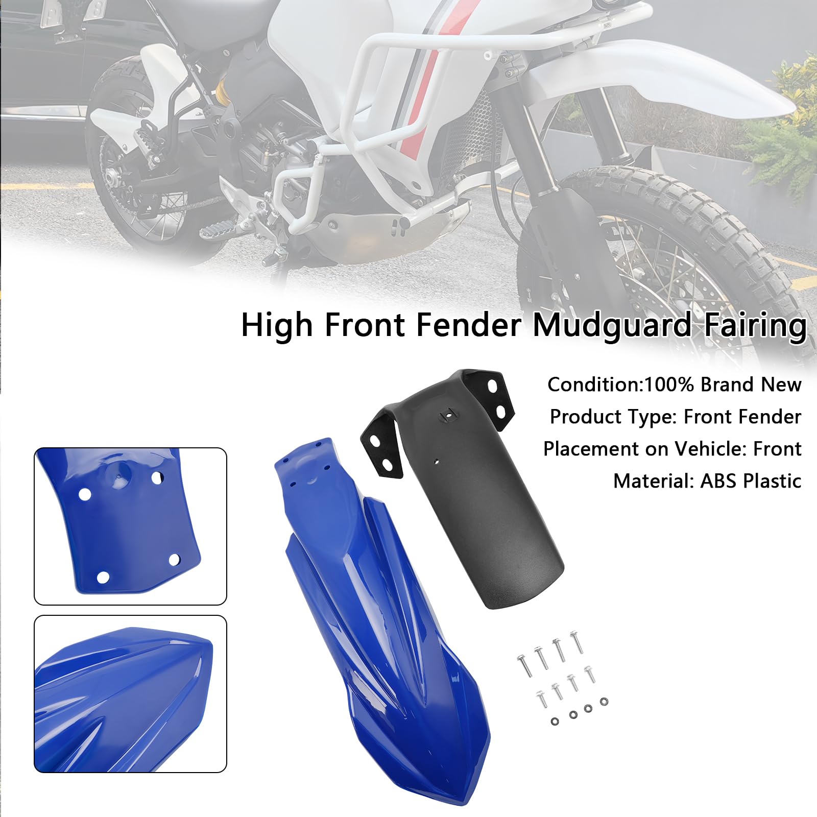 High Front Fender Mudguard Fairing für Yamaha Tenere 700 2019-2024 Blue