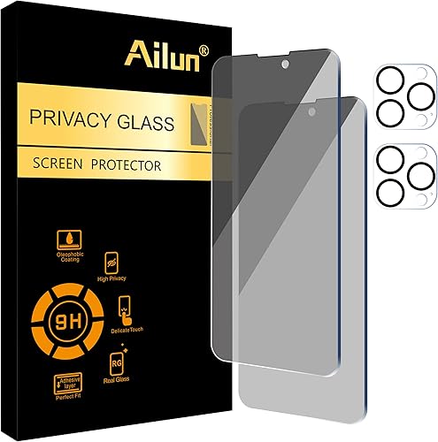 Miniatura 41 de Ailun Paquete de 2 protectores de pantalla de privacidad para iPhone 13 Pro Max [6.7 pulgadas] + 2 protectores de lente de cámara, película