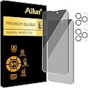 Ailun 2 Pack Privacy Screen Protector for iPhone 14 Pro [6.1 inch] + 2 Pack Camera Lens Protector,Anti Spy Private,Tempered Glass,Case Friendly