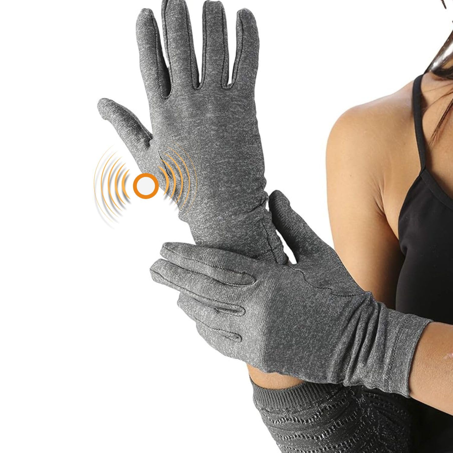 Spikenergy Guantes Artrosis Manos Mujer Hombre Electro Magnetoterapia - Guantes Artritis, Usados Como Muñequera Tunel Carpiano, Dispositivo Médico Deducible - Made in Italy