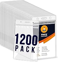 Vista 10 de Paquete de 120 soportes de plástico para insignias, soporte vertical para tarjetas de identificación, transparente, impermeable, con cremallera