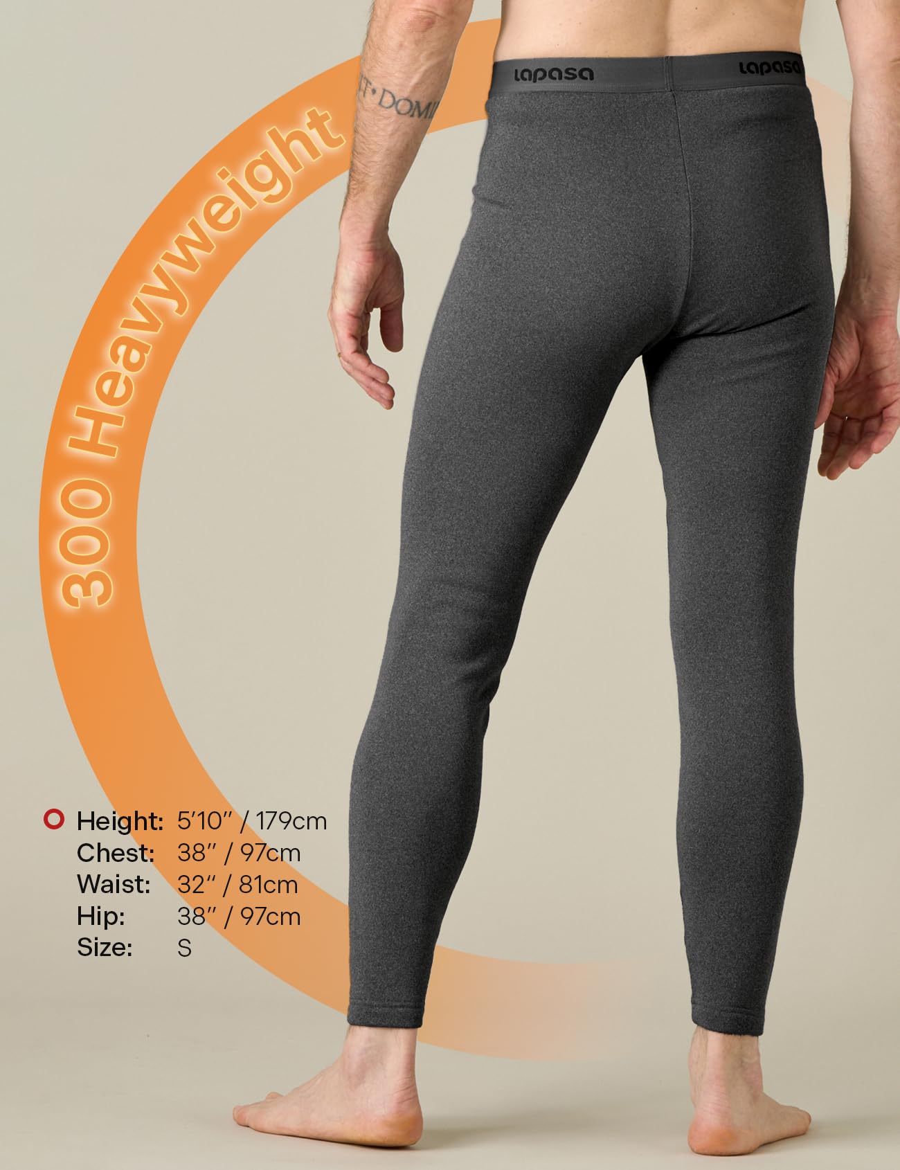 LAPASA Pacco da 2 o 1 Calzamaglie Termica Uomo Fodera in Pile Medio/Pesante Pantaloni Termici Sportivi Strato Base Biancheria Intima Leggings Caldi M10/M25/M56