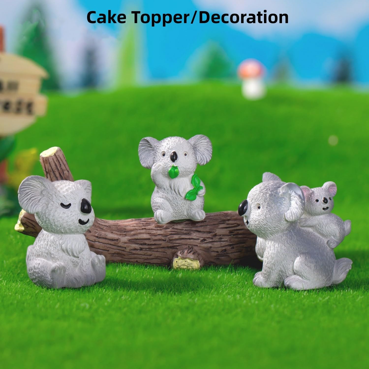 Koala Fairy Garden Accessories Set, 6Pcs Mini Koala Figurines image 3