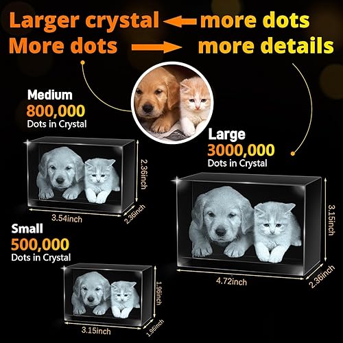 Miniatura 4 de Foto personalizada en cristal 3D, marcos de fotos de cristal personalizables, regalos personalizados con tu propia foto, aniversario de boda,