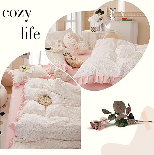 Vista 79 de Linda funda de edredón de fresa, tamaño individual XL, suave, 100% algodón, juego de ropa de cama de fresa rosa, ligero, funda de edredón para niños