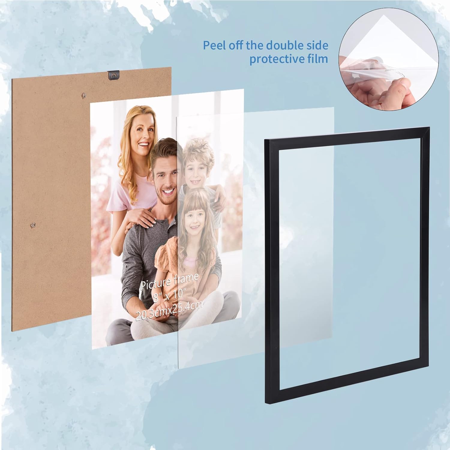 WIFTREY Black 8x10 Picture Frame Set of 18, Multi Photo Frames 8 by 10 Bulk for Wall Hanging or Tabletop Display
