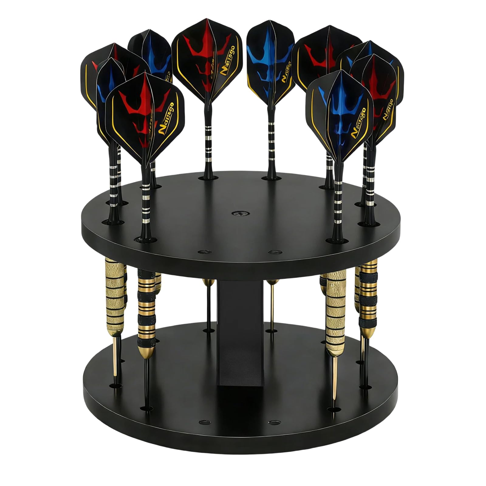 Darts Holder, 12-Dart Capacity Desktop Darts Stand Holder, Black Acrylic Dart Holder with Screws & Non-Slip Pads, Darts Accessories for Game Room, Bar, Home Use